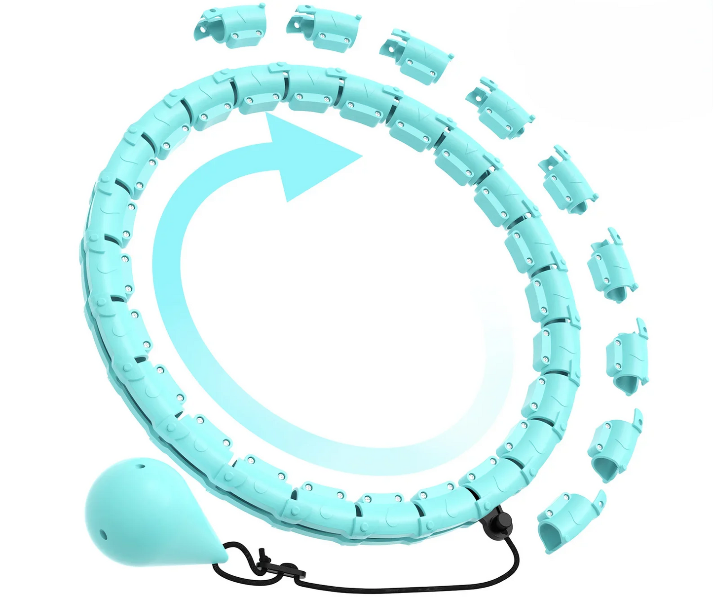 Hula Circle sport Exercise Hoop Weight Loss and Slimming Exercise Fat Burning Fitness Equipment Adjustable with Detachable Knots - Pape'sShop