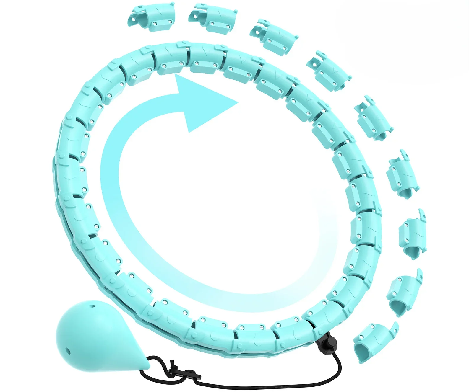 Hula Circle sport Exercise Hoop Weight Loss and Slimming Exercise Fat Burning Fitness Equipment Adjustable with Detachable Knots - Pape'sShop