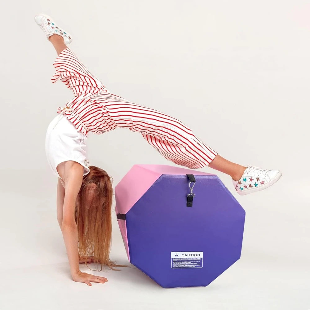 Gymnastics Octagon Tumble Mat 19"x23" with Carrying Handles,Backbend Tumbling Trainer for Home Gym Exercise - Pape'sShop