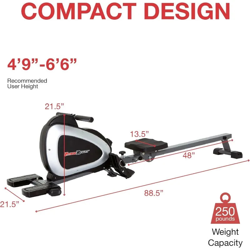 Fitness Reality Magnetic Rowing Machine with Bluetooth Workout Tracking Built-In, Additional Full Body Extended Exercises - Pape'sShop