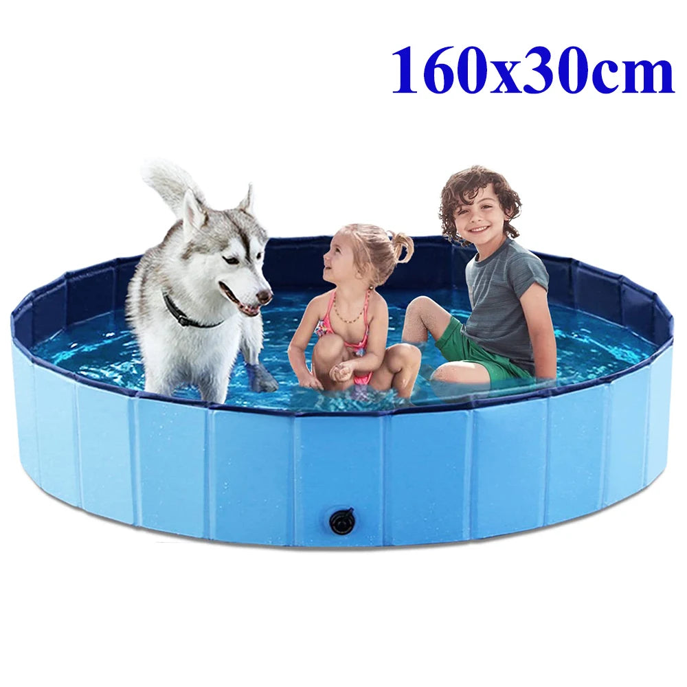 63x12" Dog Swimming Pool Portable Plastic Pool Grooming Tub Bathing Scratch Resistance Pet Pools Bathtub for Large Dogs Kiddie - Pape'sShop