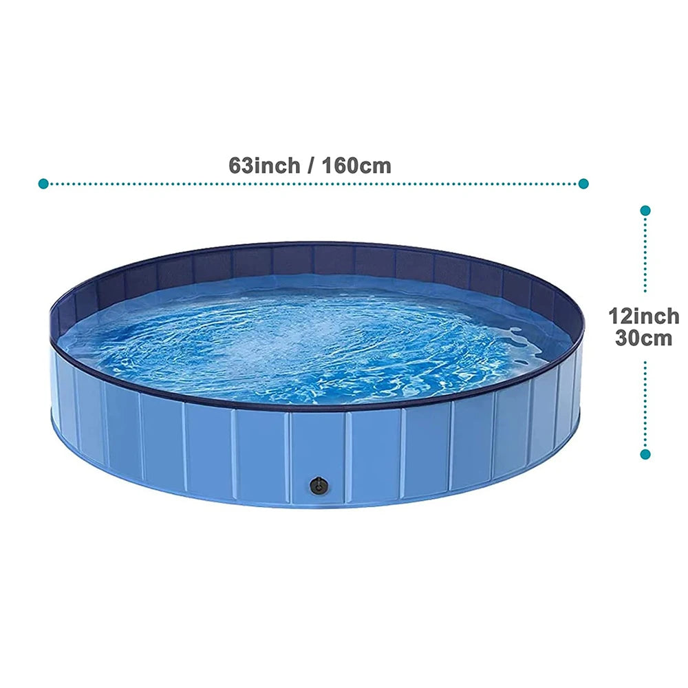 63x12" Dog Swimming Pool Portable Plastic Pool Grooming Tub Bathing Scratch Resistance Pet Pools Bathtub for Large Dogs Kiddie - Pape'sShop