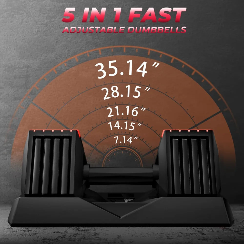 35LBS Adjustable Dumbbell-Single 5 in 1 Weights for Fitness - Pape'sShop