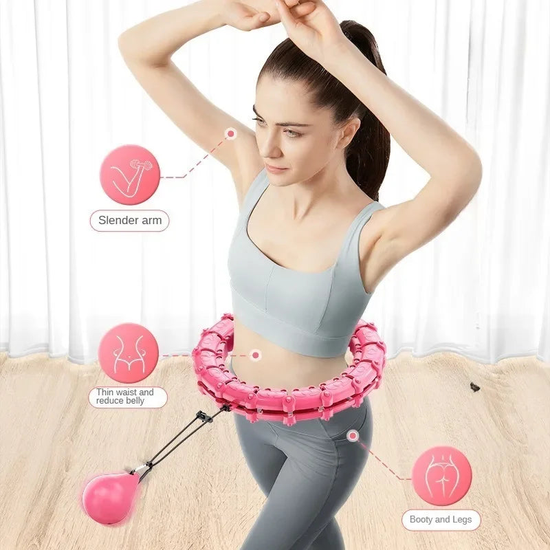 Hula Circle sport Exercise Hoop Weight Loss and Slimming Exercise Fat Burning Fitness Equipment Adjustable with Detachable Knots - Pape'sShop