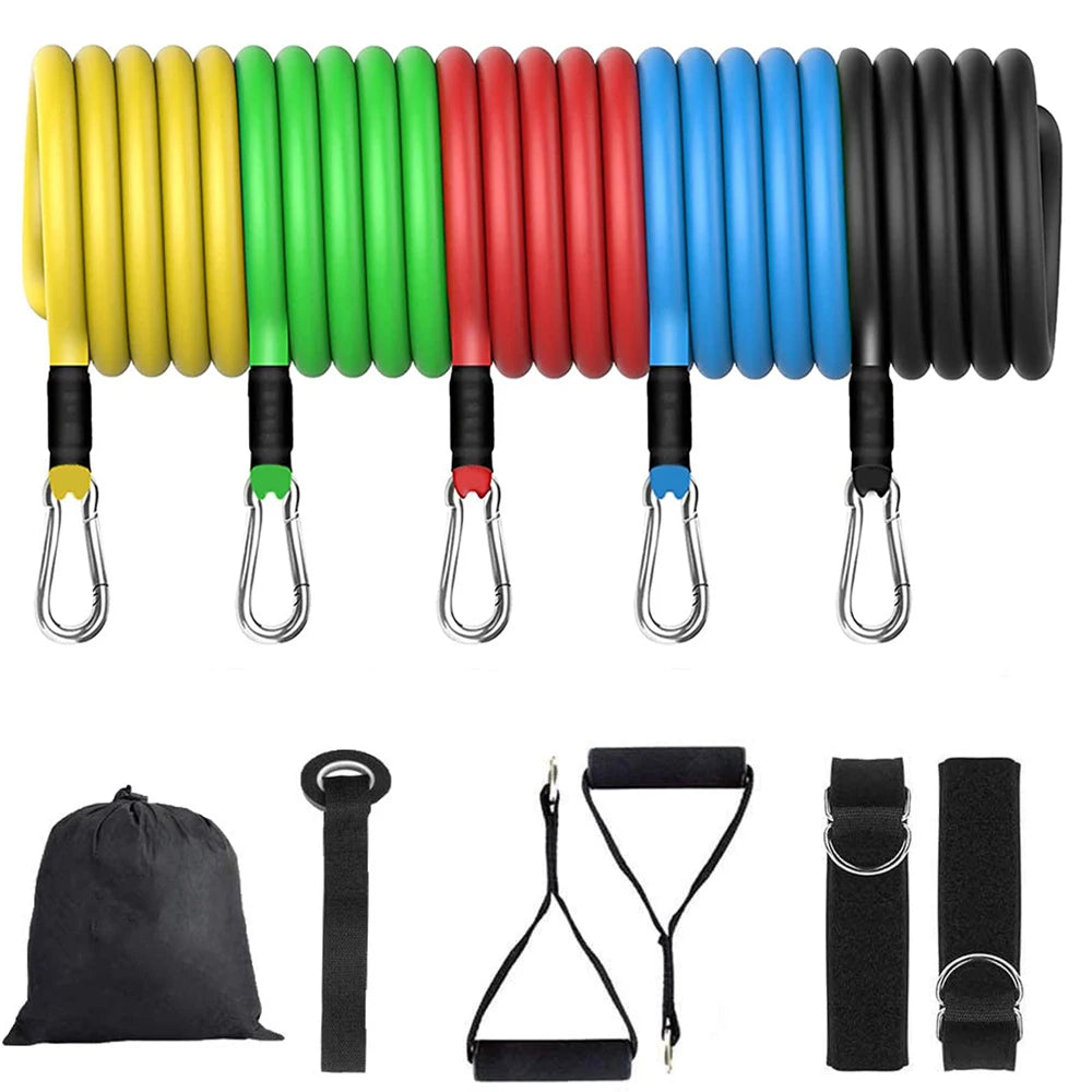 Latex resistance Pull bands rope for Pilates, yoga, CrossFit, fitness , 11PCs - Pape'sShop