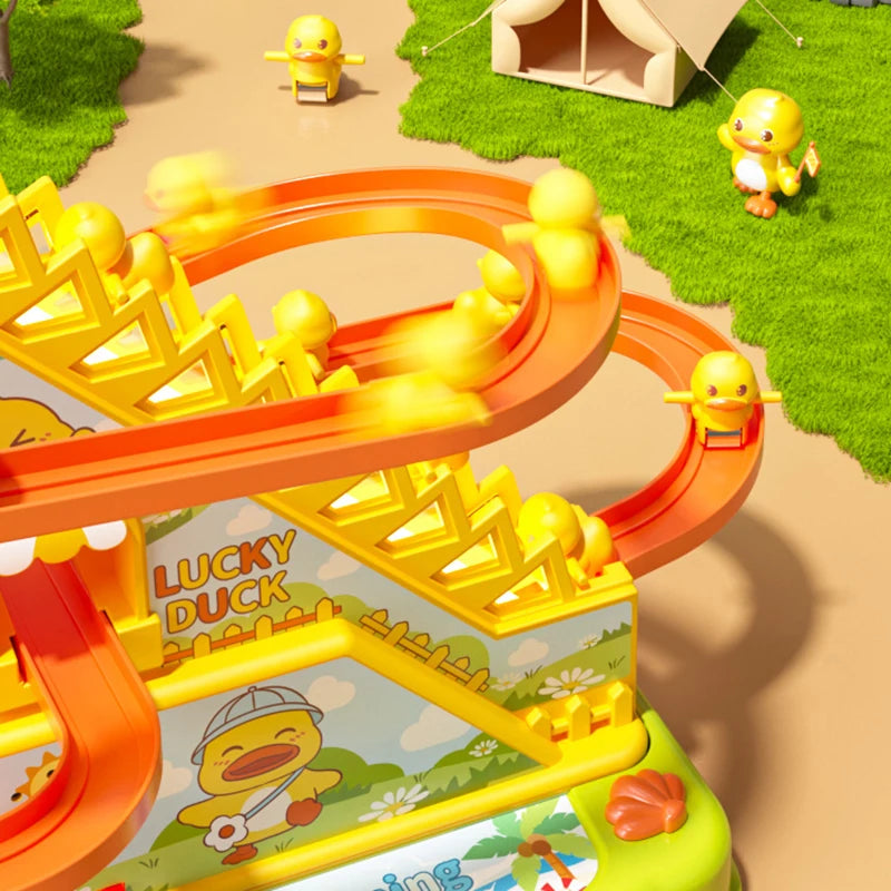 Duck Stairs Climbing Kids Toys Electric Duck Track Slide Toys Gifts Flashing Music Duck Roller Coaster Children Birthday Gifts - Pape'sShop