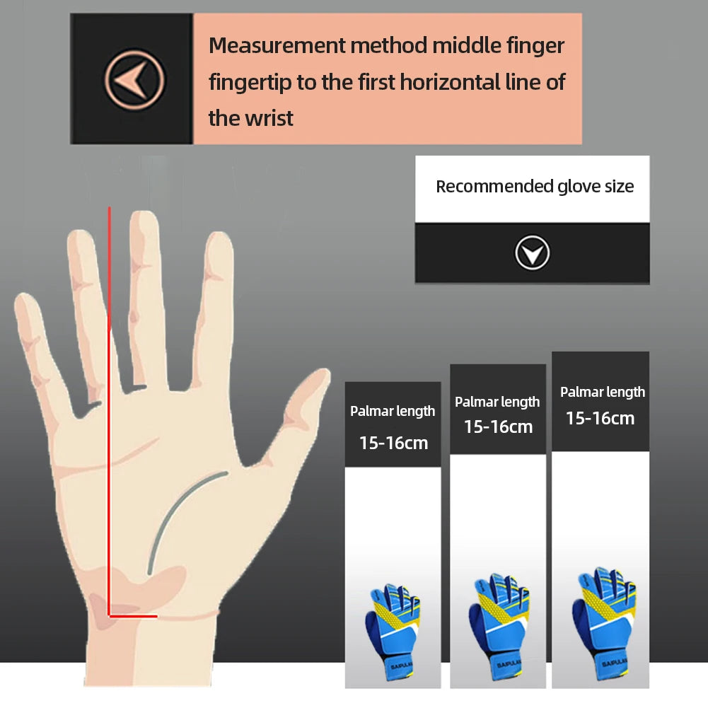 Children Soccer Goalkeeper Gloves Anti-Collision PU Goalkeeper Gloves Antiskid Adjustable Elastic Full Finger Sports Accessories - Pape'sShop