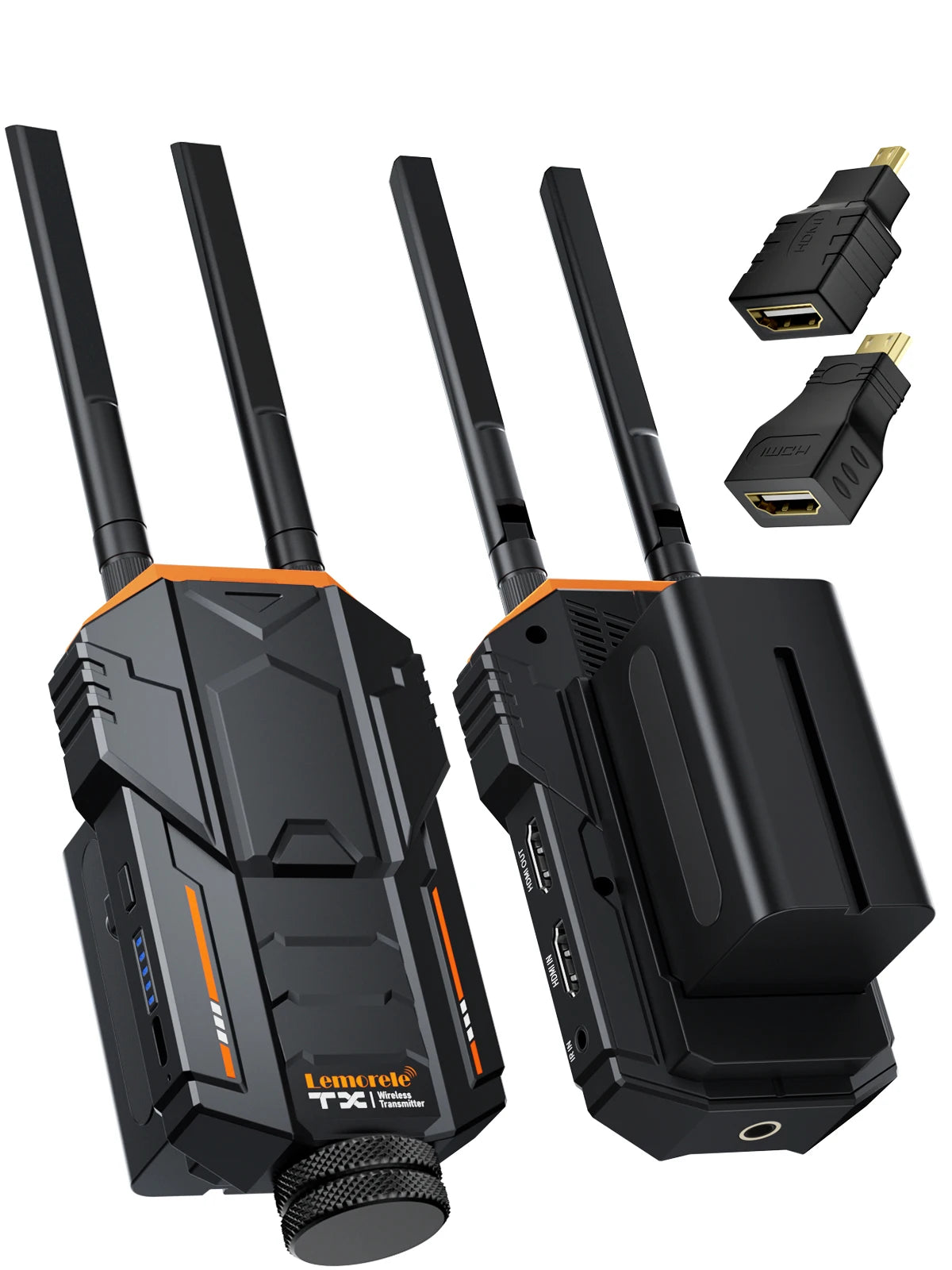 Lemorele 5.8Ghz HDMI Transmitter and Receiver wireless hdmi Extender Kit 200M Support NP-F Battery For Camera PS4 PC To TV Proje