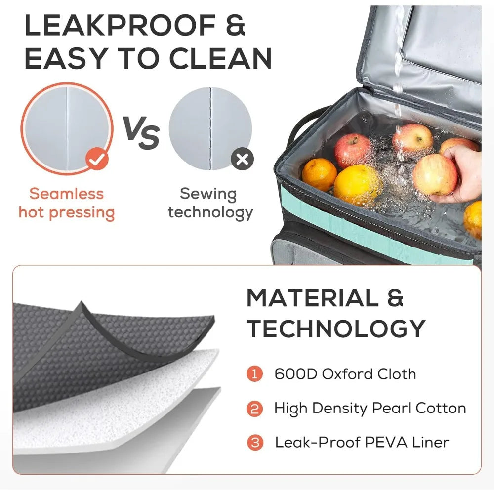 50-Can Collapsible Rolling Cooler Leakproof Insulated - Pape'sShop