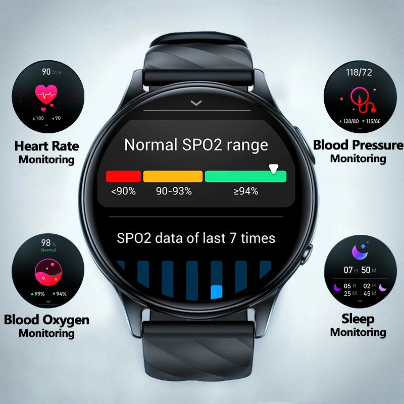 KUMI GW5 1.39"  Smartwatch liveness detection IP68 Waterproof Bluetooth Call 100+ Sport modes Health Sleep minitor