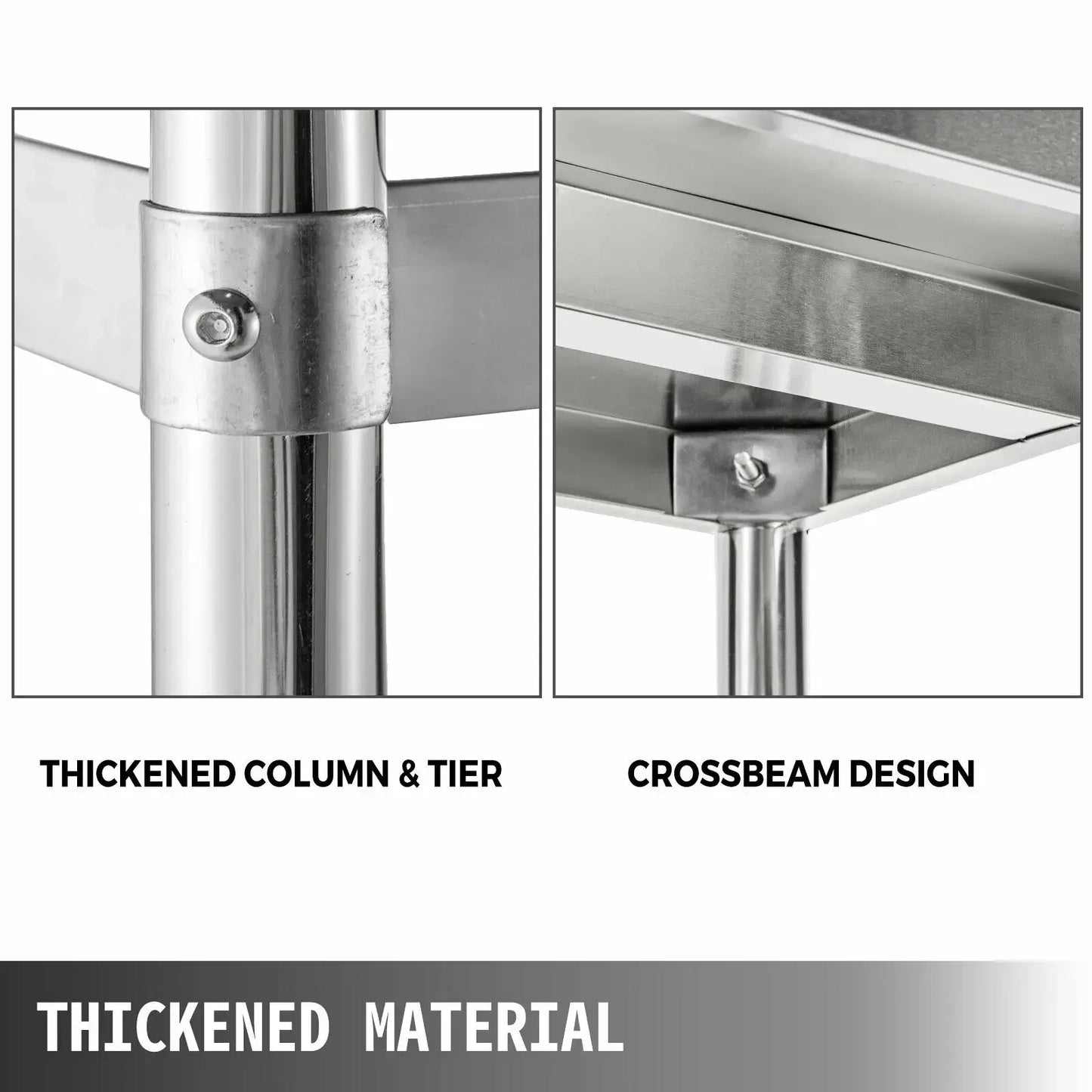 VEVOR Storage Shelf 4/5-Tier Storage Shelving w/Adjustable Height Unit Stainless Steel Garage Shelf for Kitchen Warehouse Garage