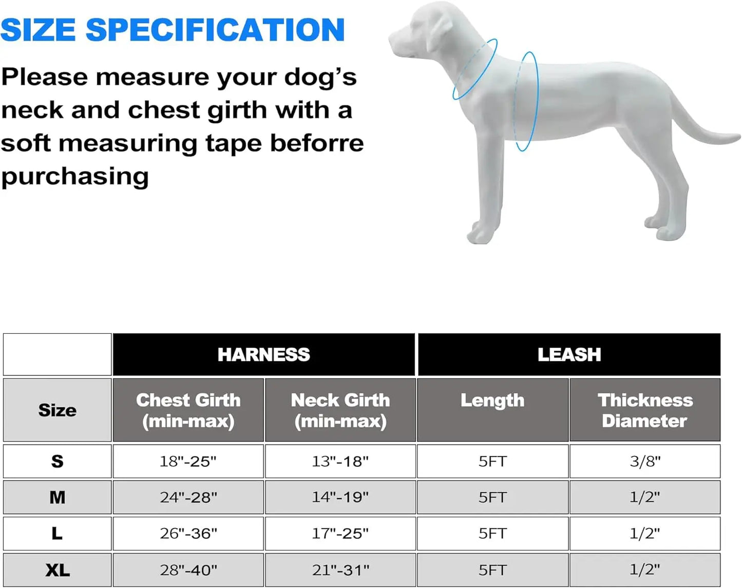 Heavy Duty Tactical Dog Harness for Large Dogs, No Pull Adjustable Pet Harness Reflective Service Training Easy Control - Pape'sShop