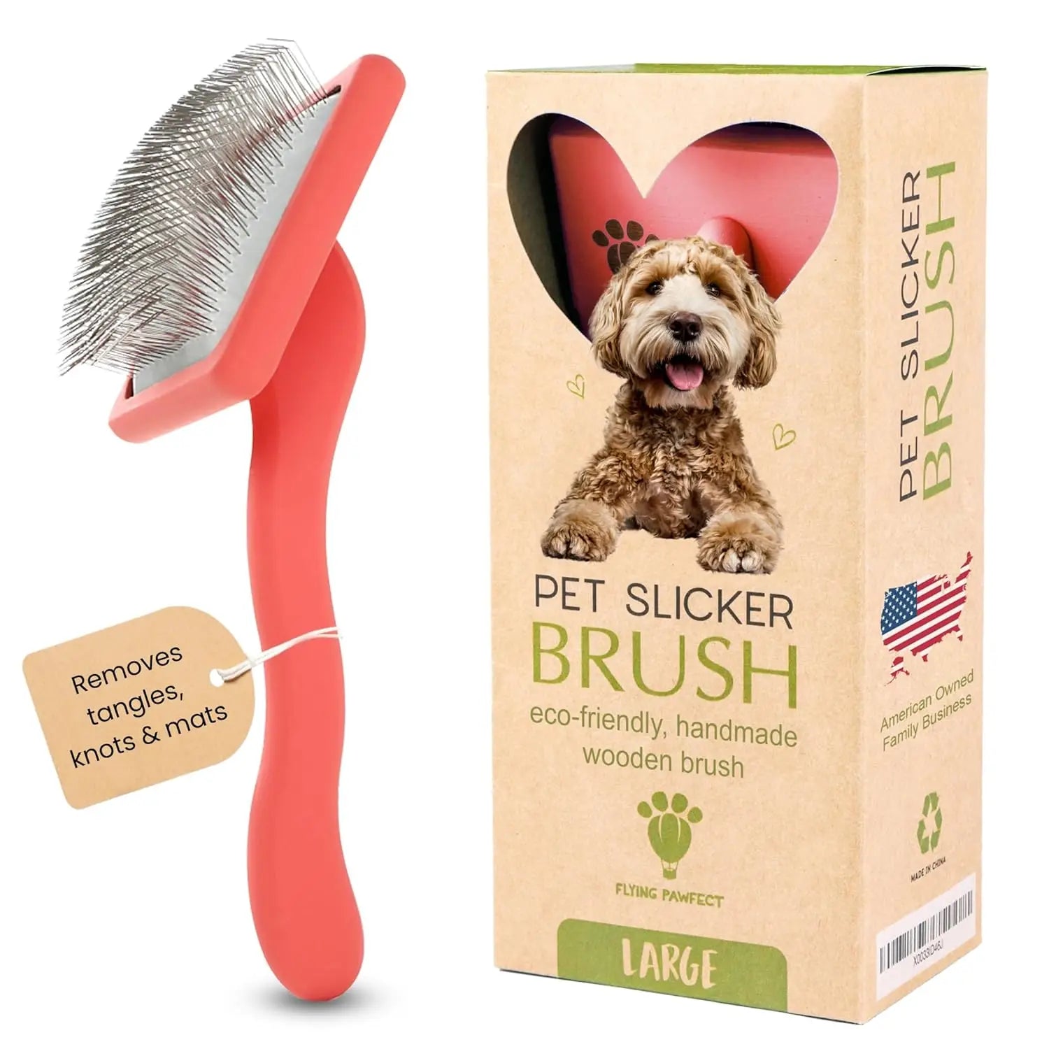 Dog Slicker Brush for Grooming Pet Hair - Best Slicker For Poodle Golden Doodle - Long Haired Tool For Dogs - Pape'sShop