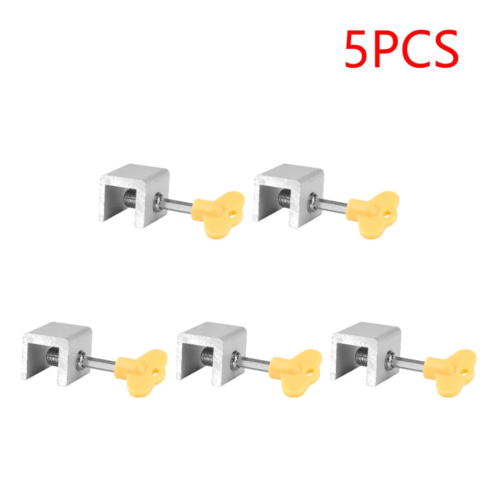 5/10CPS Window Locks Adjustable Sliding Door Lock With Key Window Stopper Security Safety Locks For Kids Pets Home Anti-theft - Pape'sShop
