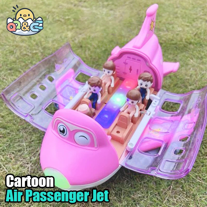 Electric Kid Transformation Aircraft Toys Car Deformation Plane Model Music Simulation Boy Children Traffic Toy Gift - Pape'sShop