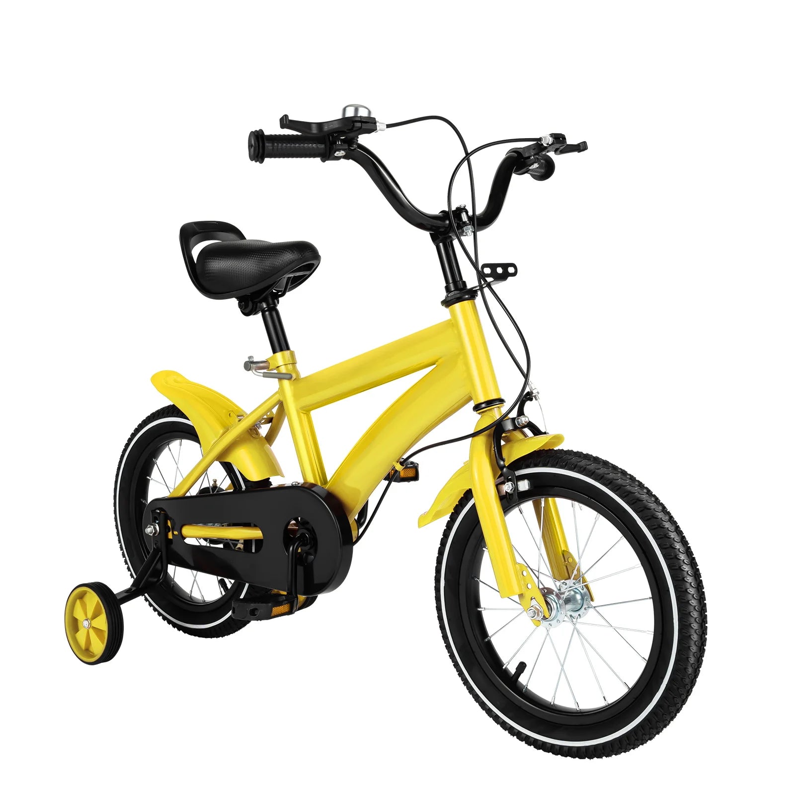 14 Inch Child Bike with Auxiliary Sports Wheel for Boys Girls White/Red/Blue/Yellow - Pape'sShop