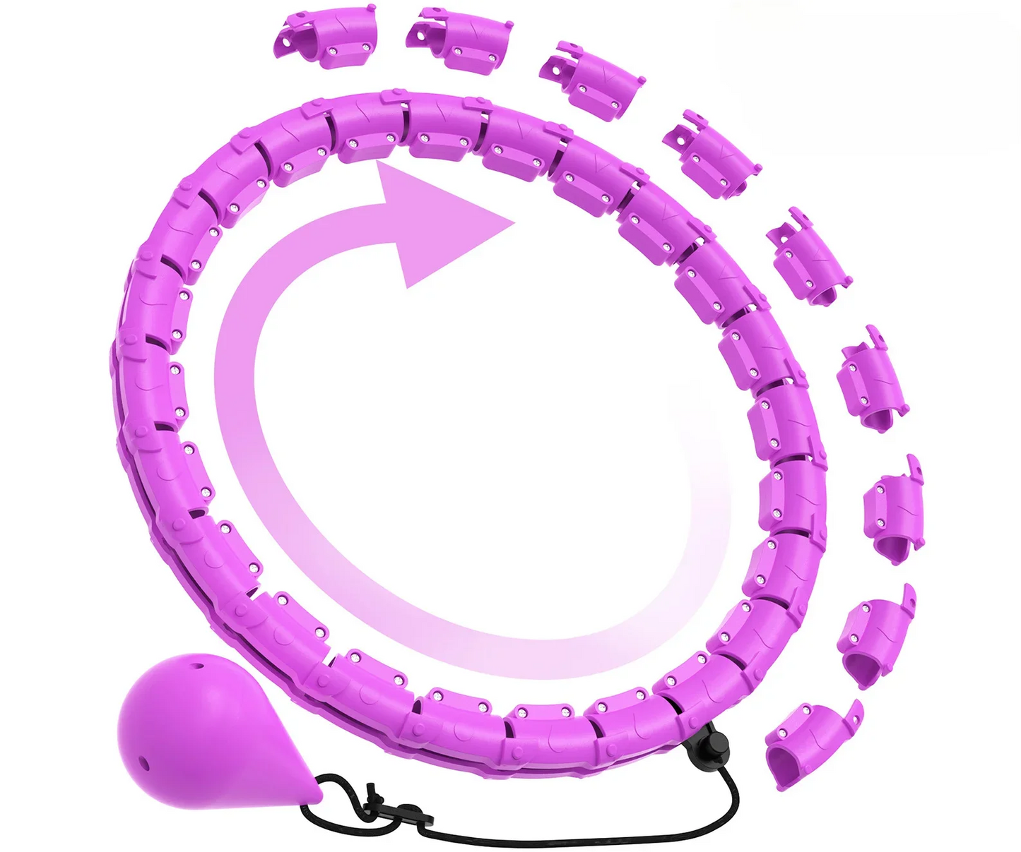 Hula Circle sport Exercise Hoop Weight Loss and Slimming Exercise Fat Burning Fitness Equipment Adjustable with Detachable Knots - Pape'sShop