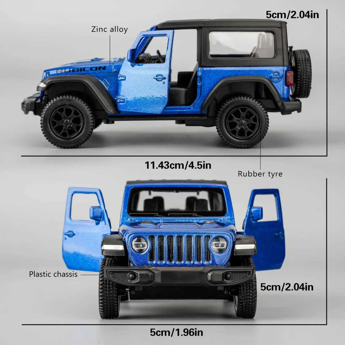 1:36 RMZCITY Jeep Wrangler Rubicon Alloy Model Toy Car Diecast Pull Back Metal Collection Children Toys Gift - Pape'sShop
