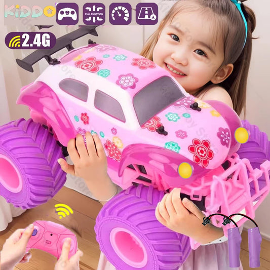 RC Car Electric Drive Off-Road Big Wheel 2.4G Cross-Country High Speed Purple Remote Control Trucks Princess Girls Toys for Kids - Pape'sShop