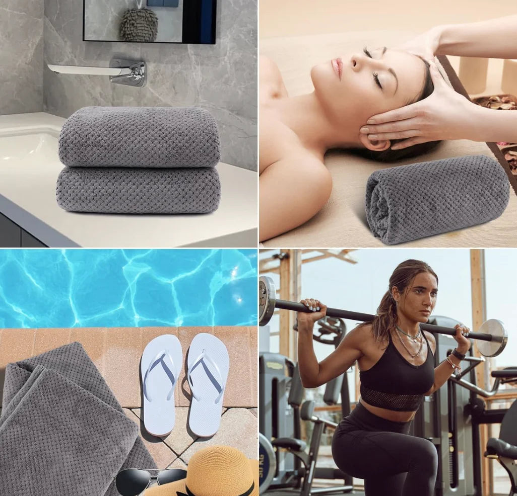 Bath Towel Set Pack of 2, (27 x 54 Inches) Microfiber - Pape'sShop