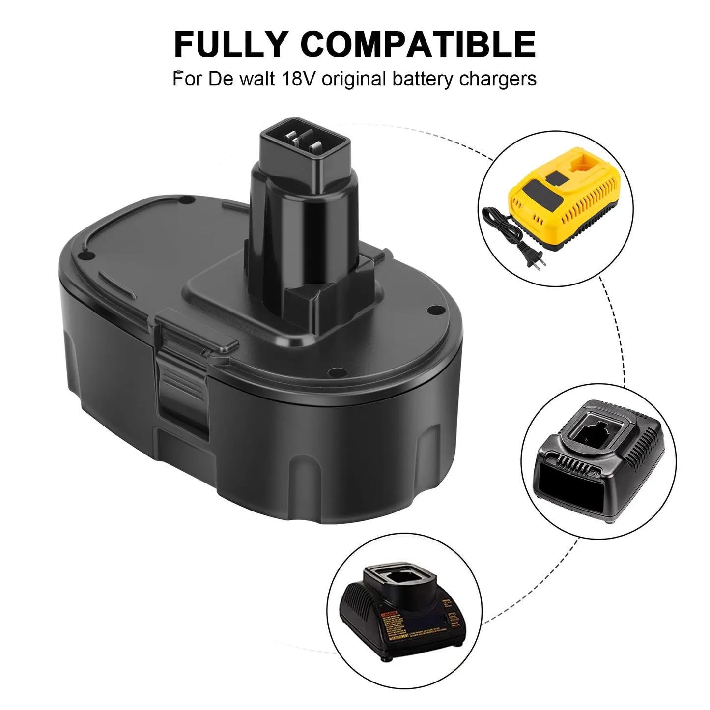 2 Pack 4.5Ah 18V Dewalt XRP Battery Compatible for Dewalt DC9096 DC9098 DC9099 DW9095 DW9096 DW9098 DE9039 Cordless Power Tools