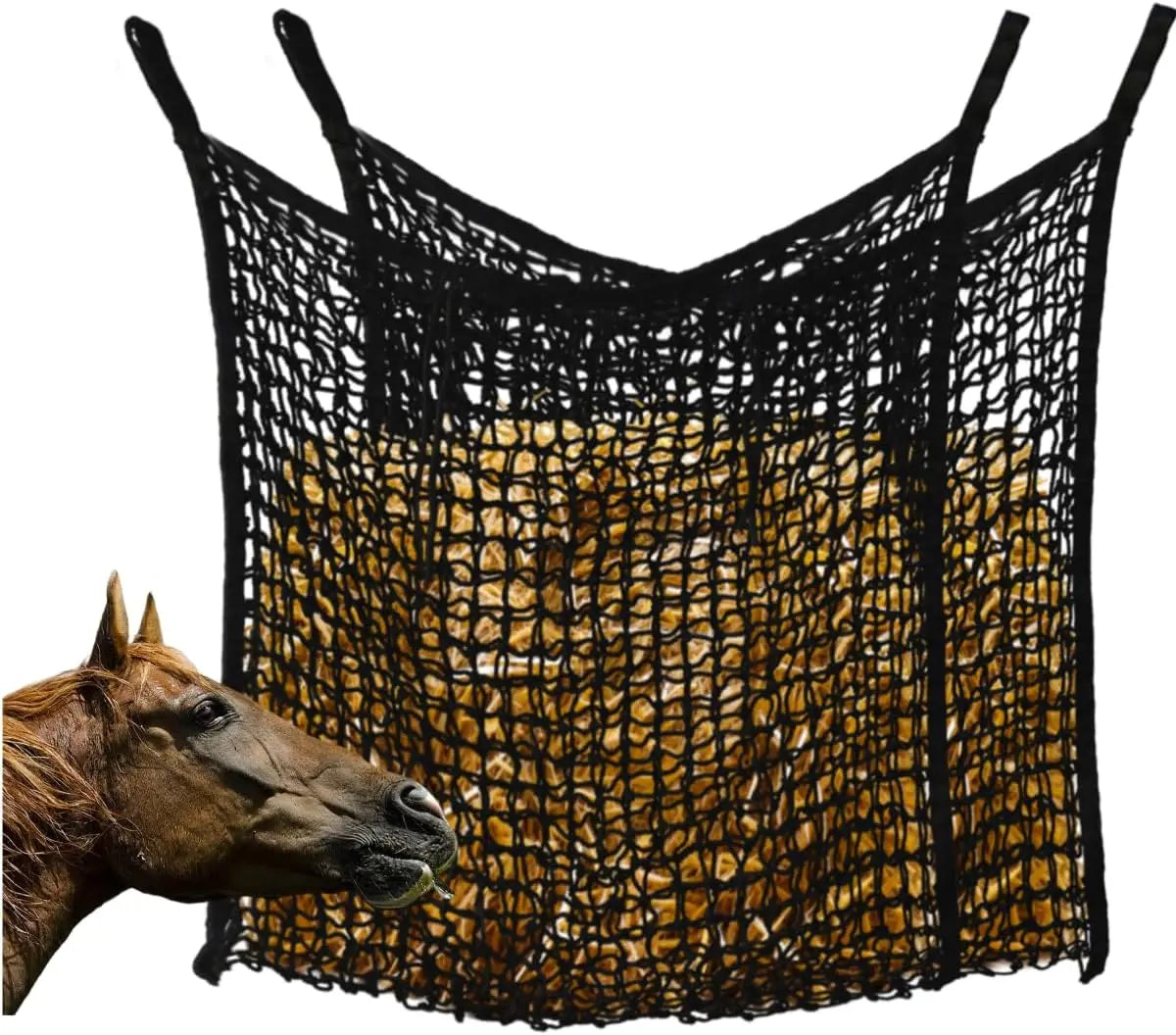 2Pc Slow Feed Hay Nets for Horses,31.4"×35.4"Horse Feed Bag with Large Capacity and Small Opening for Horse Goat Feeder Full Day - Pape'sShop