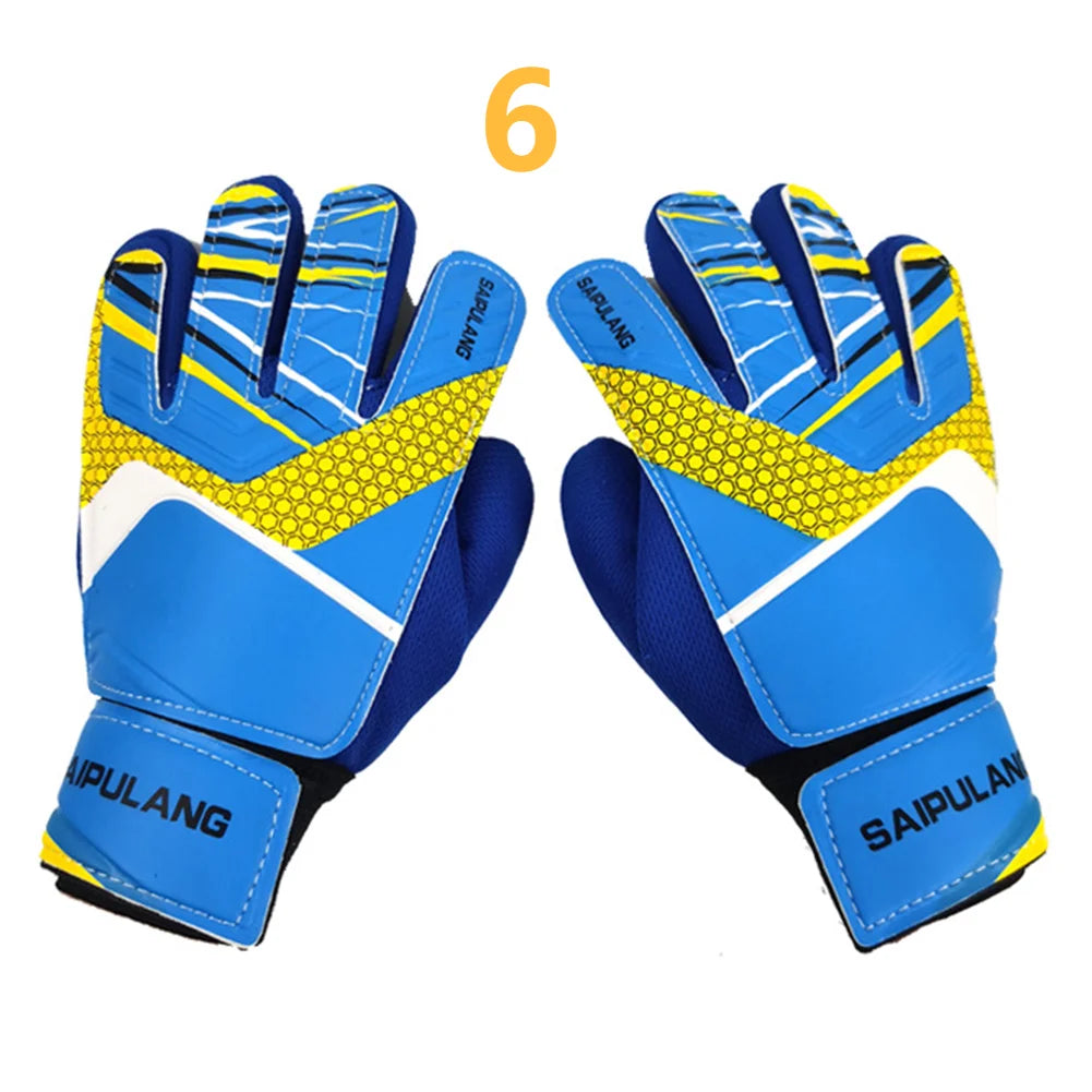 Children Soccer Goalkeeper Gloves Anti-Collision PU Goalkeeper Gloves Antiskid Adjustable Elastic Full Finger Sports Accessories - Pape'sShop
