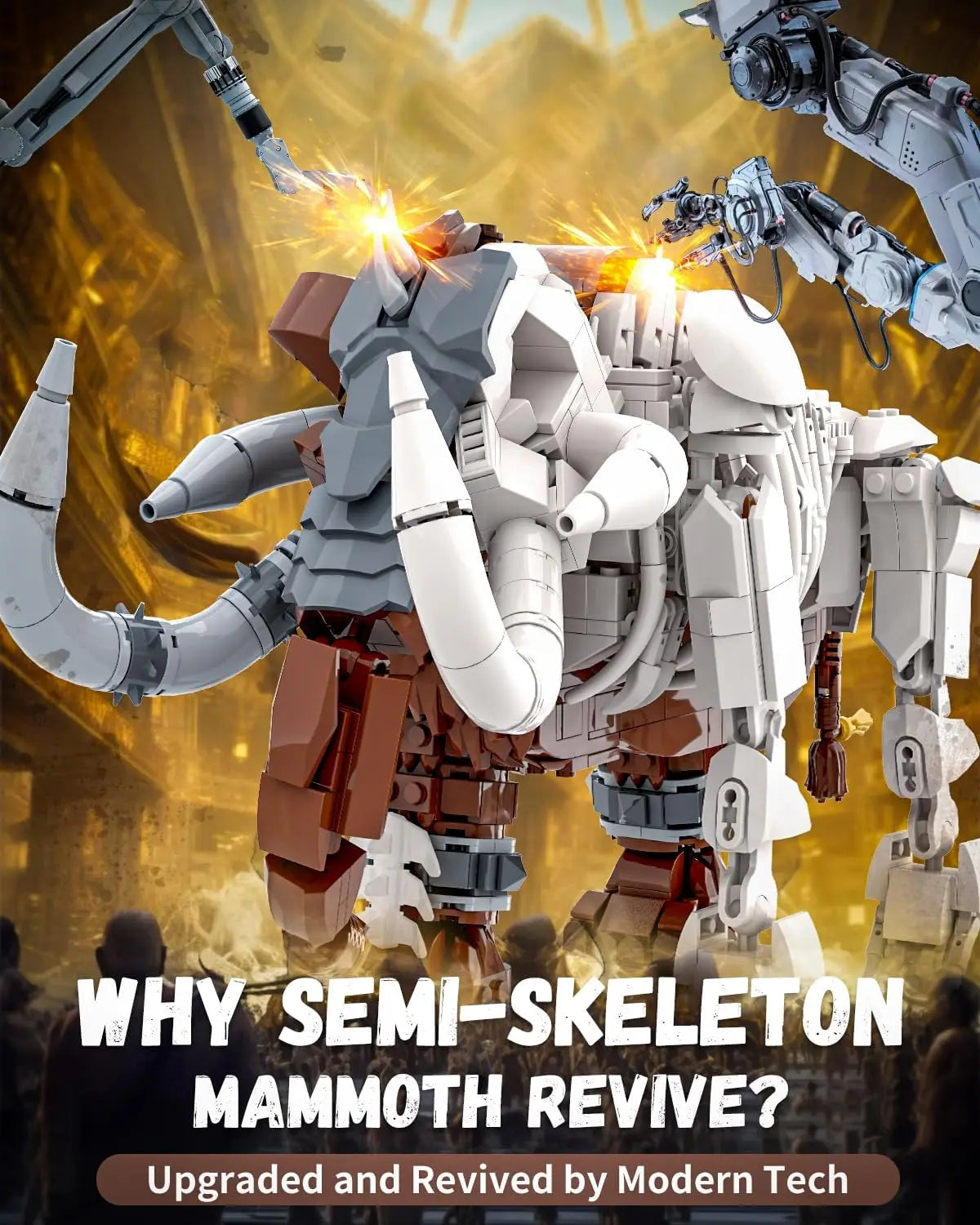 1310PCS Jurassic Mammoth Skeleton Building Blocks Ancient Animal Model Educational DIY Toy Birthday Gift For Boys Children - Pape'sShop