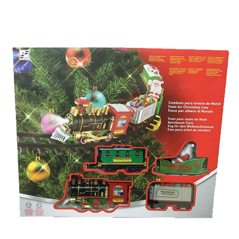 Christmas Train Electric Toys Christmas Tree Decoration Train Track Frame Railway Car with Sound&Light Rail Car Christmas Gifts - Pape'sShop