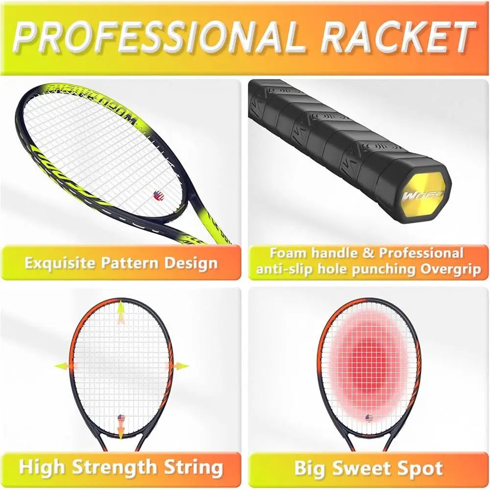 Pro Tennis Racket Set 27 Inch Lightweight Graphite - Pape'sShop