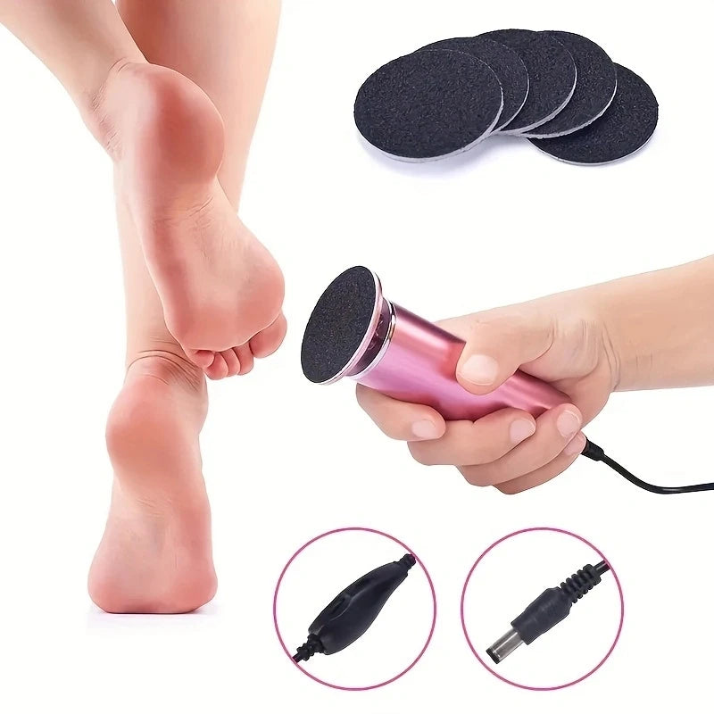 Electronic foot file pedicure sander for removing dead skin, electric callus remover with 60pcs replacement sandpaper disc - Pape'sShop