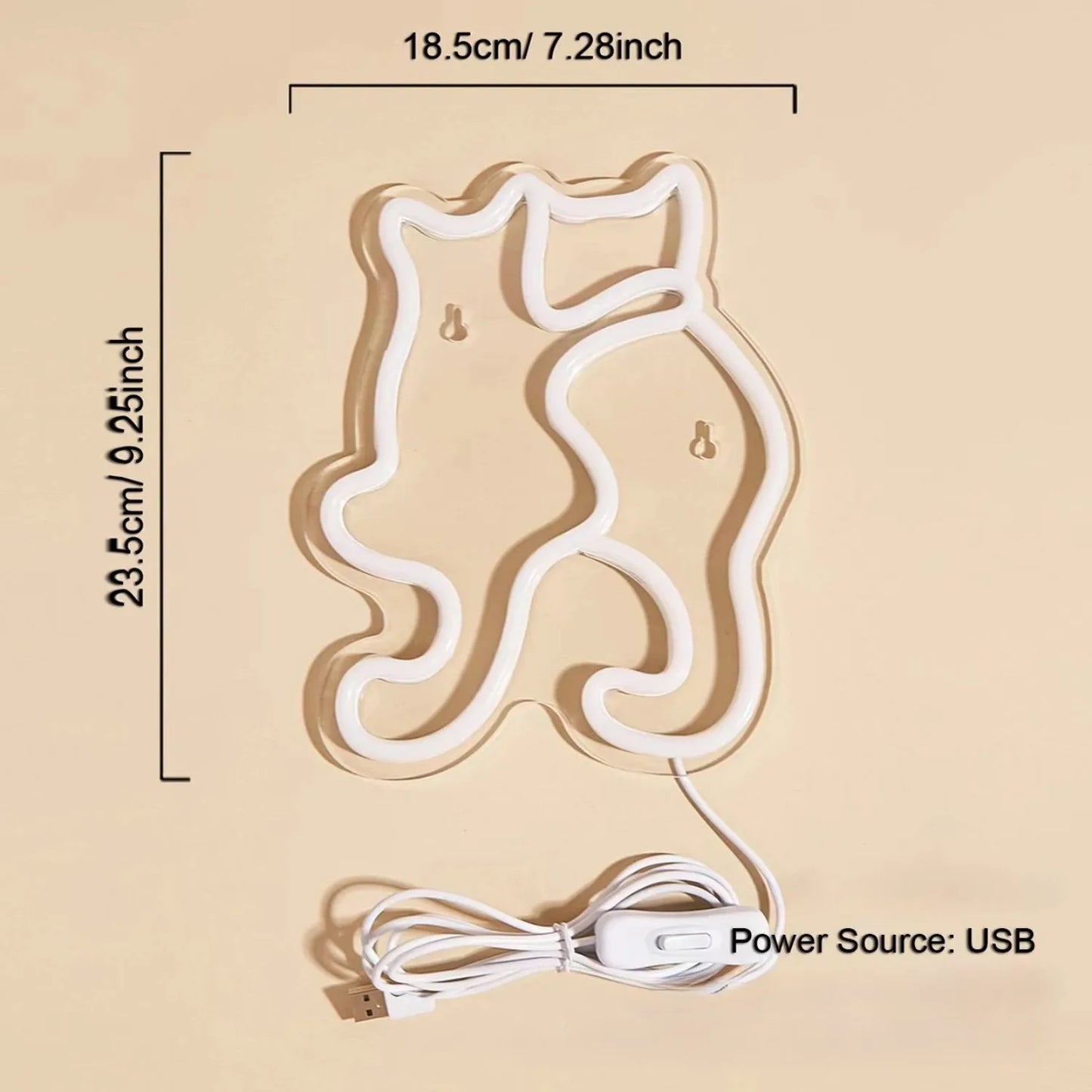 Anime Cat & Dog Neon Sign for Wall Art Arcade Decor, LED Night Lights Home Decor for Game Room Sign,Bedroom, Living Room, Bars - Pape'sShop