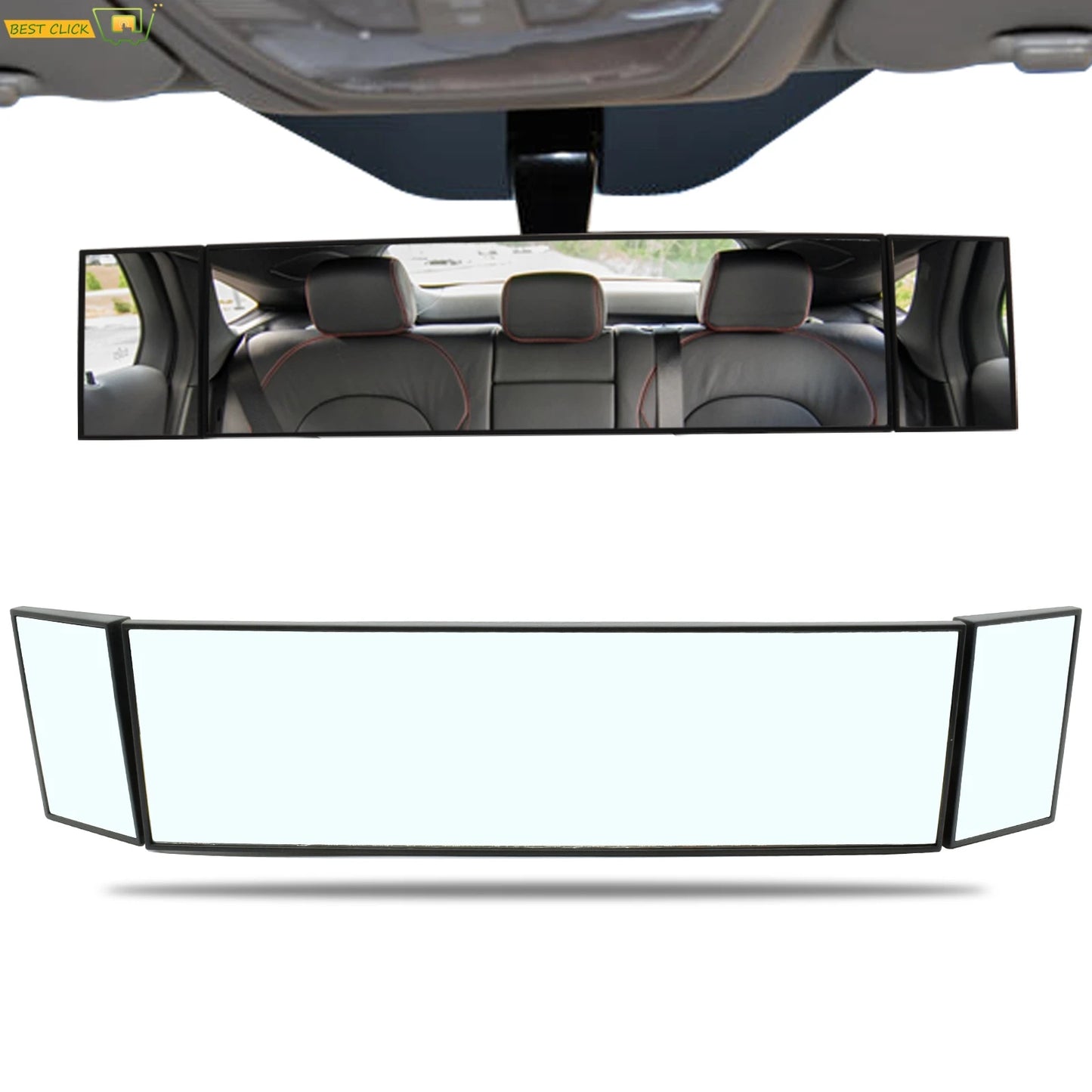 Car Truck Van Wide Angle Auxiliary Large Vision Interior Rearview Convex Mirror Blind Spot Blindspot Clipon Rear Seat Baby Watch - Pape'sShop