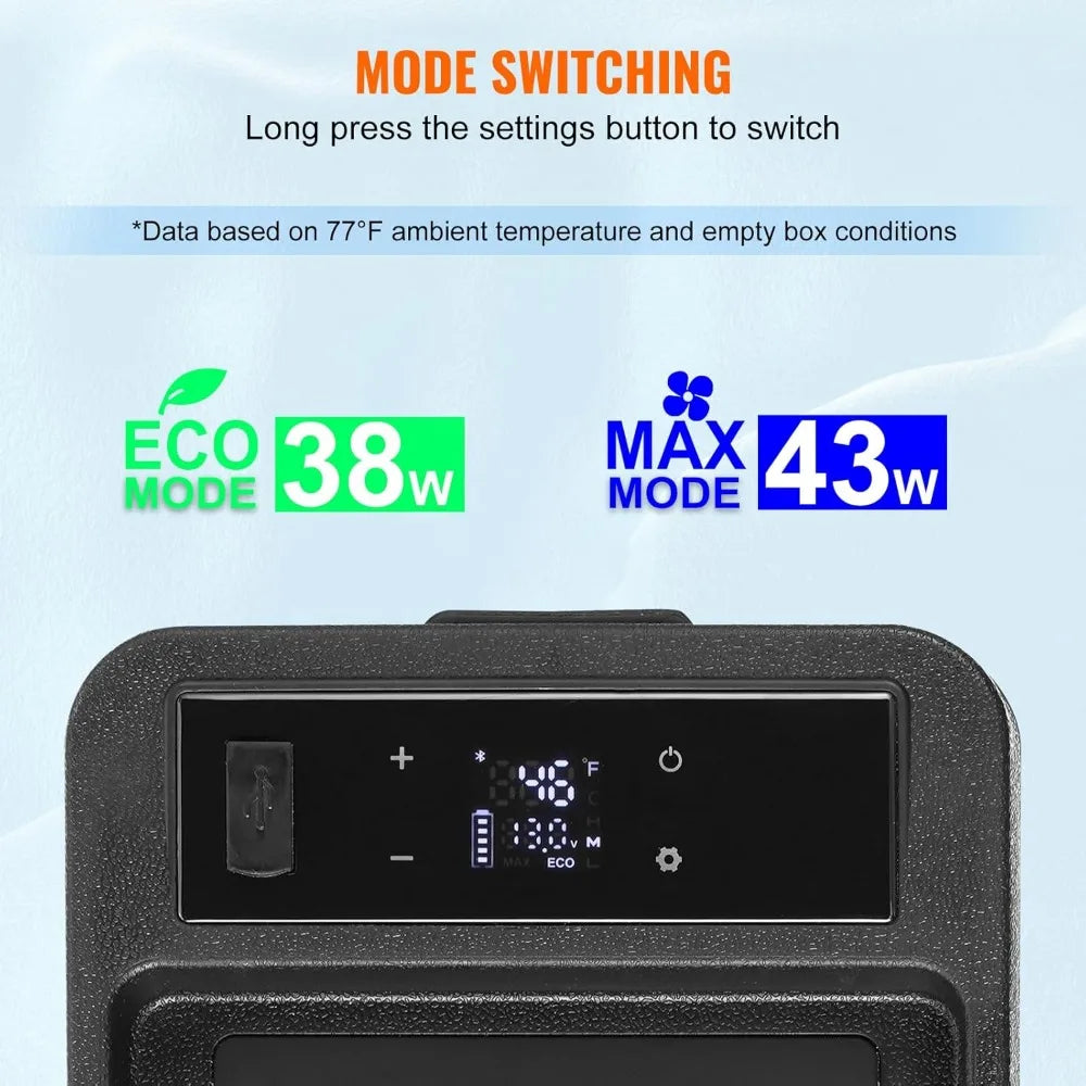 Car Refrigerator, 12 Volt Car Armrest Refrigerator Fridge, 8Liter(9qt) Single Zone Portable Freezer, -4℉-68℉ Adjustable Range