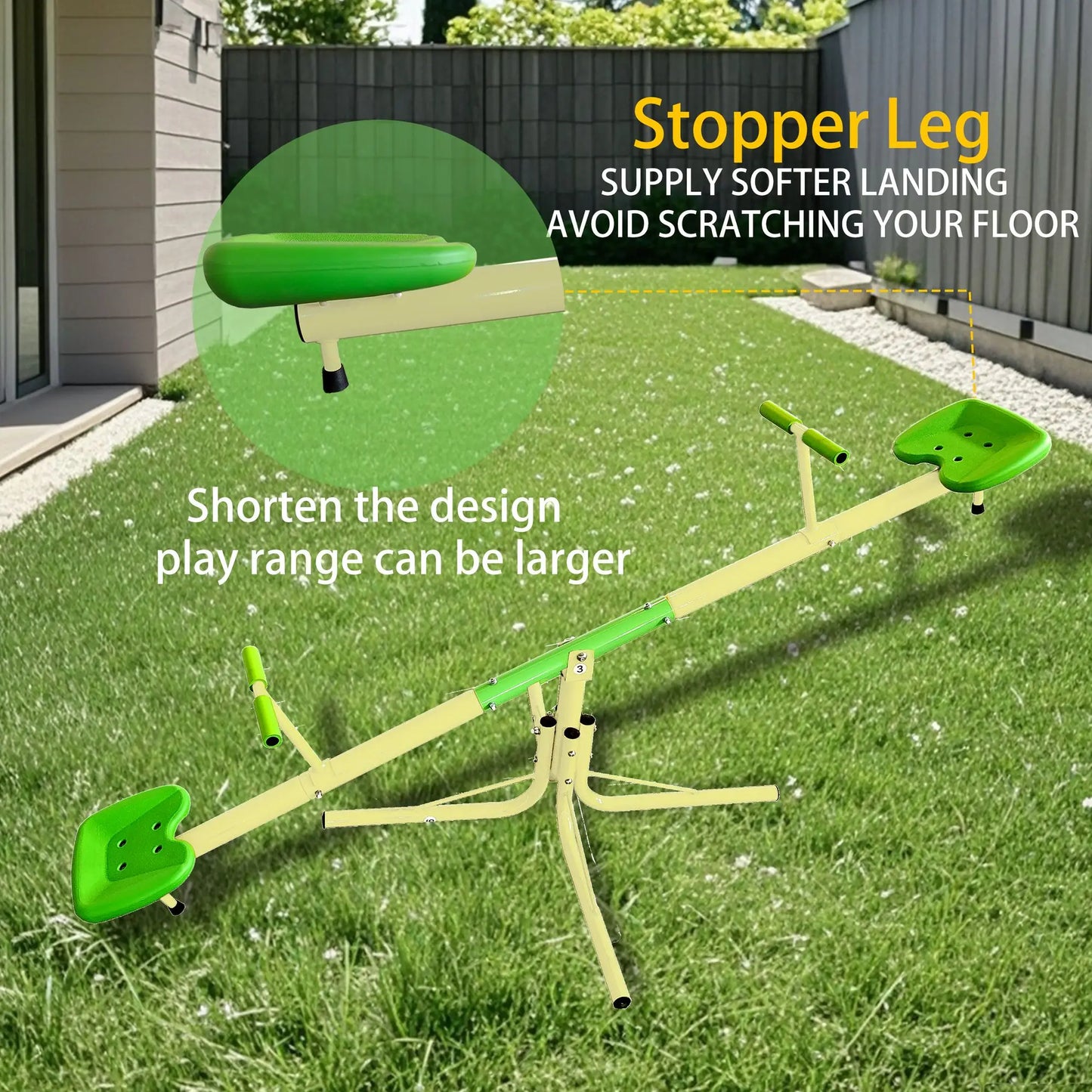 Swiveling 360 Degrees Toddlers Sit and Spin Teeter Totter, Kids Outdoor Play Equipment for Backyard Playground