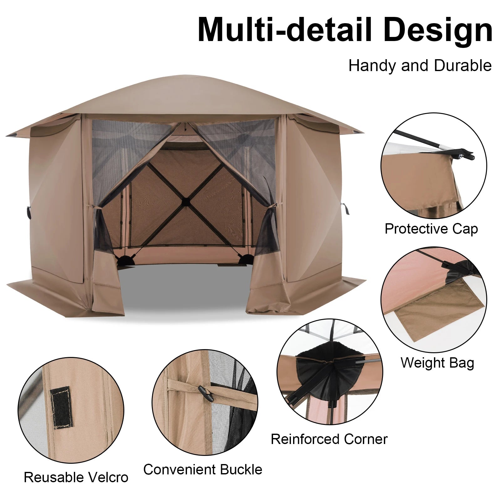 Pop up Gazebo Screen Tent Screen House for Camping, 12x12ft - Pape'sShop