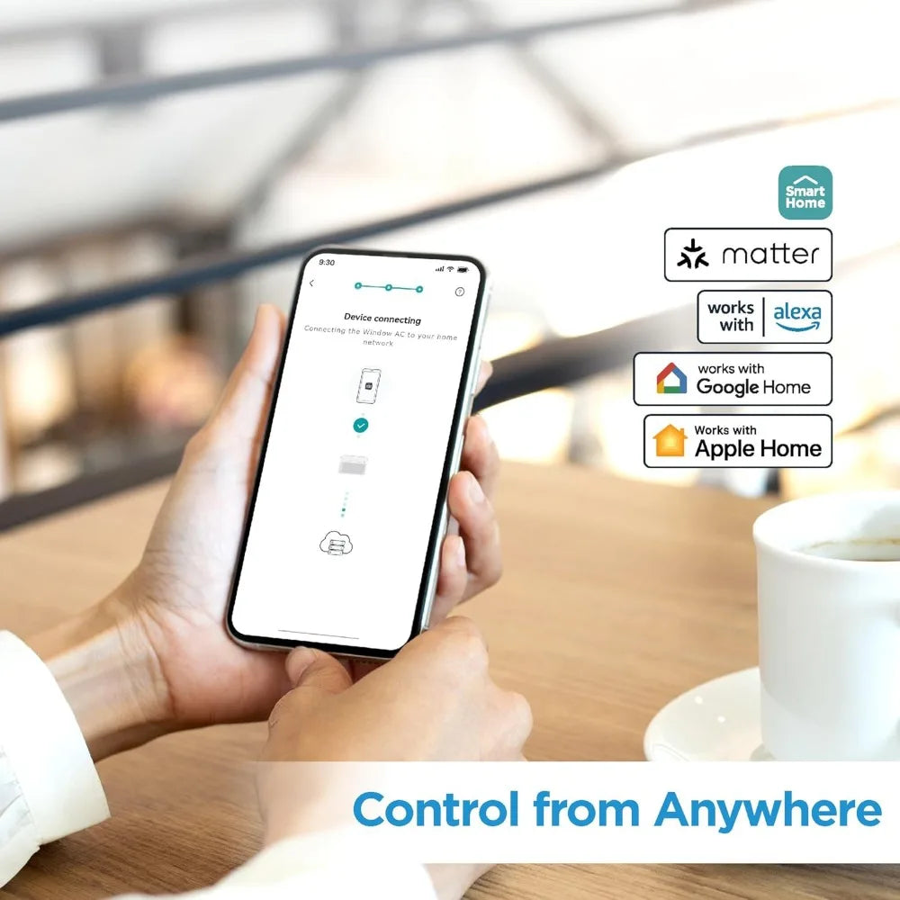 8,000 BTU U Shaped Smart Inverter Window Air Conditioner, Cools Up To 350 Sq. Ft., Ultra Quiet with Open Window Flexibility