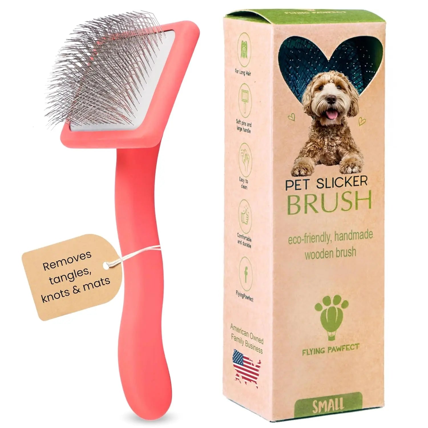 Dog Slicker Brush for Grooming Pet Hair - Best Slicker For Poodle Golden Doodle - Long Haired Tool For Dogs - Pape'sShop