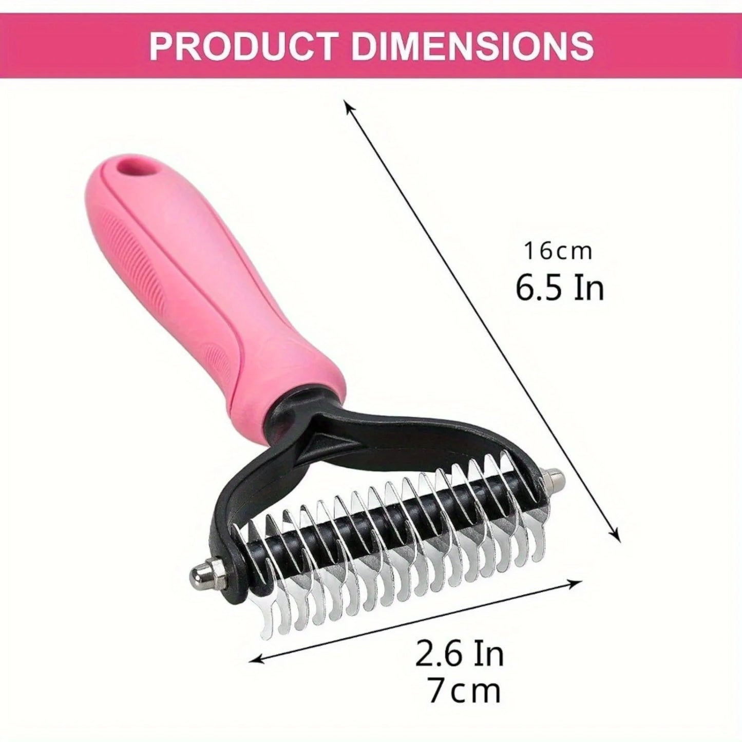 Undercoat Rake for Dogs, 2 Side Undercoat Brush for Deshedding and Dematting for Dog Cat Rabbit, Professional Pet Grooming - Pape'sShop