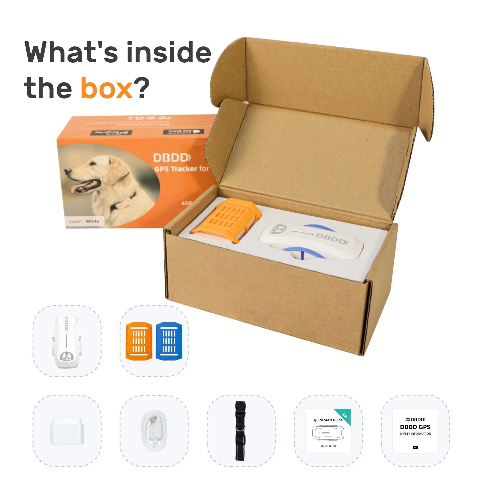 Dog GPS Tracker Smart GPS Tracker Dogs Real Time Location Escape Alerts Activity Tracking Waterproof Compatible with iOS Android - Pape'sShop