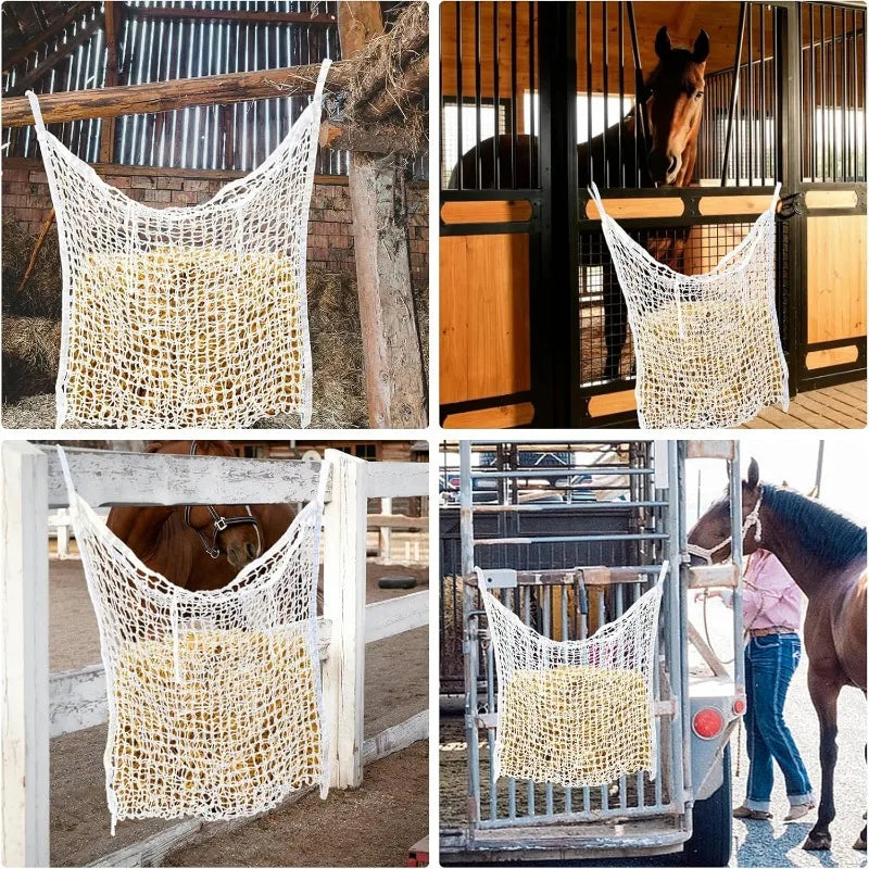 2Pc Slow Feed Hay Nets for Horses,31.4"×35.4"Horse Feed Bag with Large Capacity and Small Opening for Horse Goat Feeder Full Day - Pape'sShop