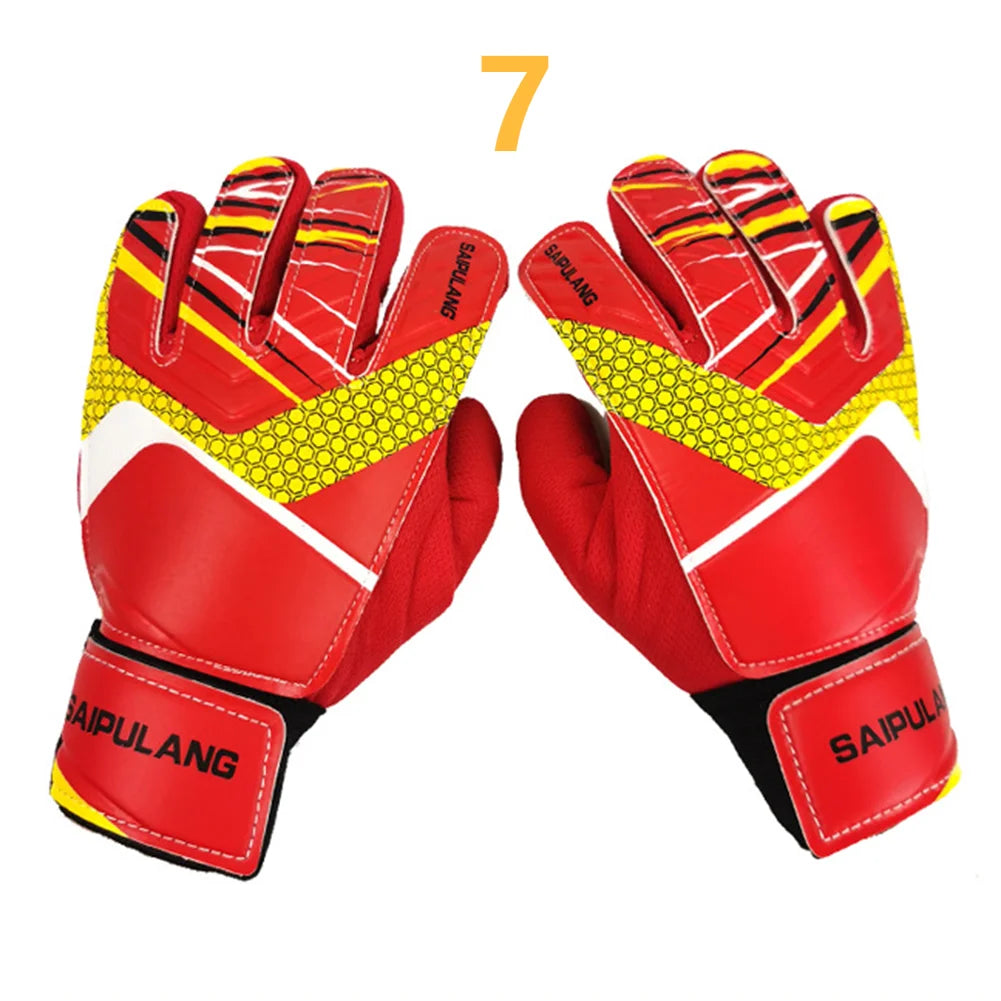 Children Soccer Goalkeeper Gloves Anti-Collision PU Goalkeeper Gloves Antiskid Adjustable Elastic Full Finger Sports Accessories - Pape'sShop