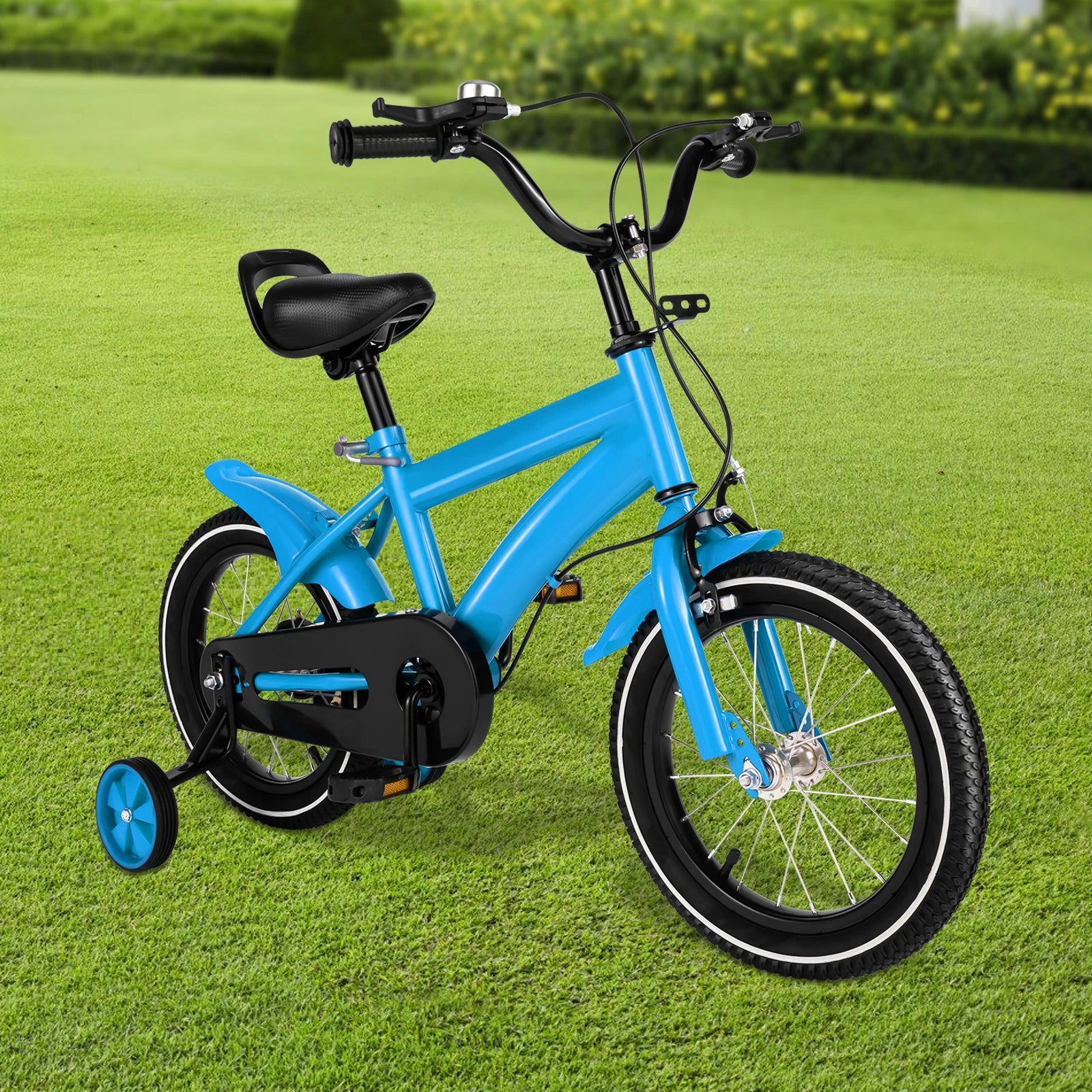 14 Inch Child Bike with Auxiliary Sports Wheel for Boys Girls White/Red/Blue/Yellow - Pape'sShop