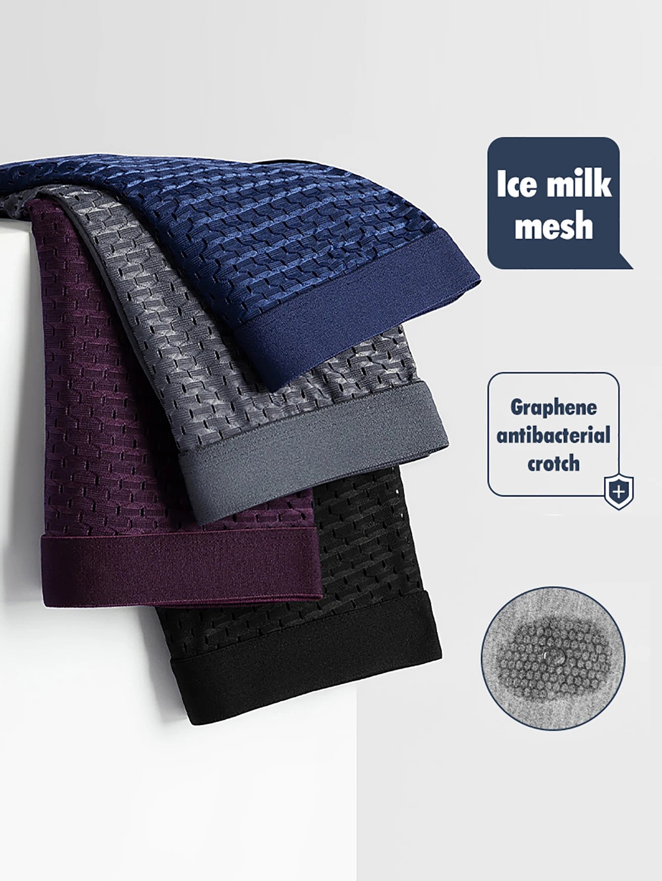 4 pairs of men's underwear ice silk half mesh - Pape'sShop