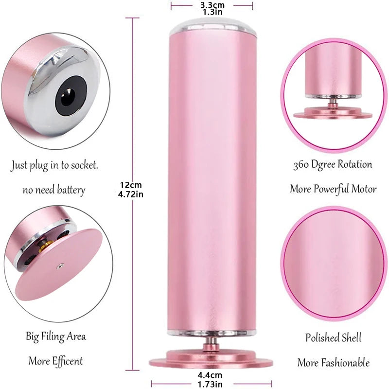 Electronic foot file pedicure sander for removing dead skin, electric callus remover with 60pcs replacement sandpaper disc - Pape'sShop