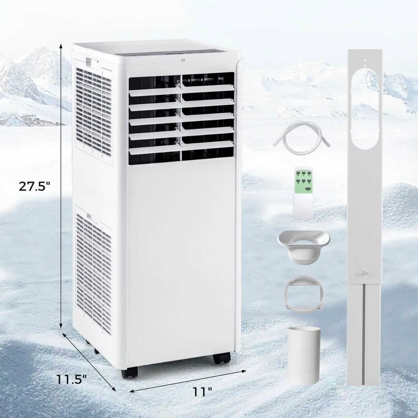 8000 BTU Portable Air Conditioner with Dehumidifier & Fan Sleep Mode & 24H Timer