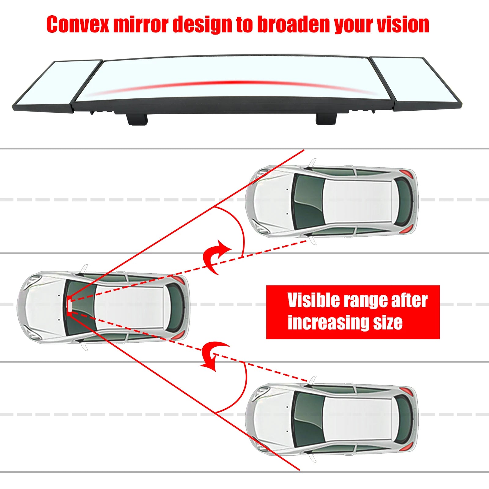 Car Truck Van Wide Angle Auxiliary Large Vision Interior Rearview Convex Mirror Blind Spot Blindspot Clipon Rear Seat Baby Watch - Pape'sShop
