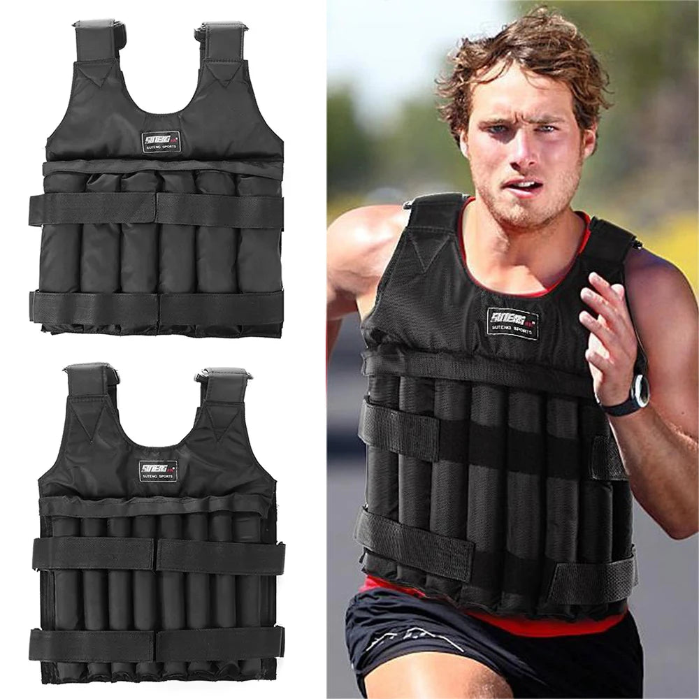3/15/20/35/50kg Loading Weight Vest Jacket Sand Clothing for Running Training Fitness Equipment Adjustable Waistcoat Jackets - Pape'sShop