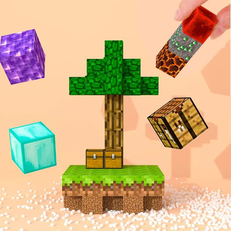 80-160Pcs Building Blocks Magnet Toy Mine DIY Game Scene Assembled Magnetic Block Building Blocks Children Puzzle Model Gift - Pape'sShop