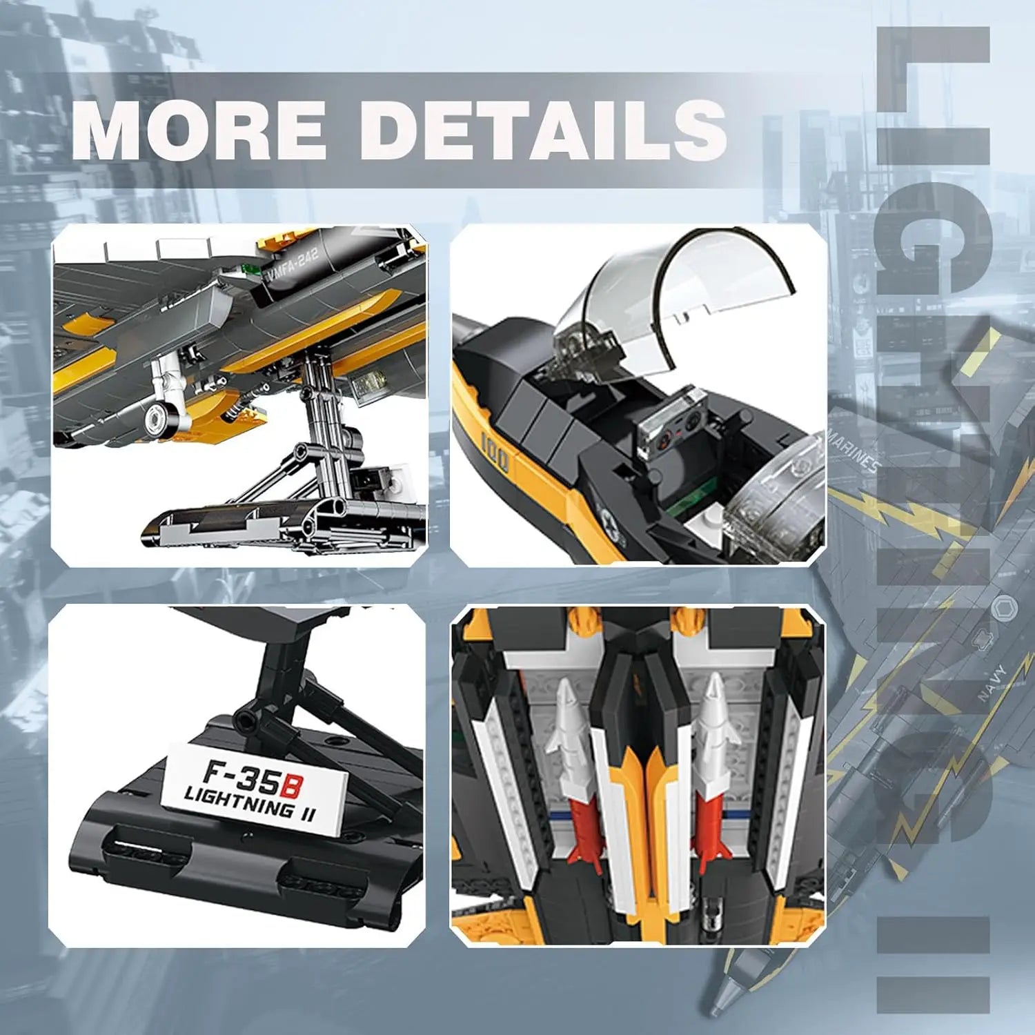 1268PCS F35 Lightning II Fighter Jet Building Blocks Military Airplane Model Desktop Decoration DIY Toy Gift for Kids Adults - Pape'sShop